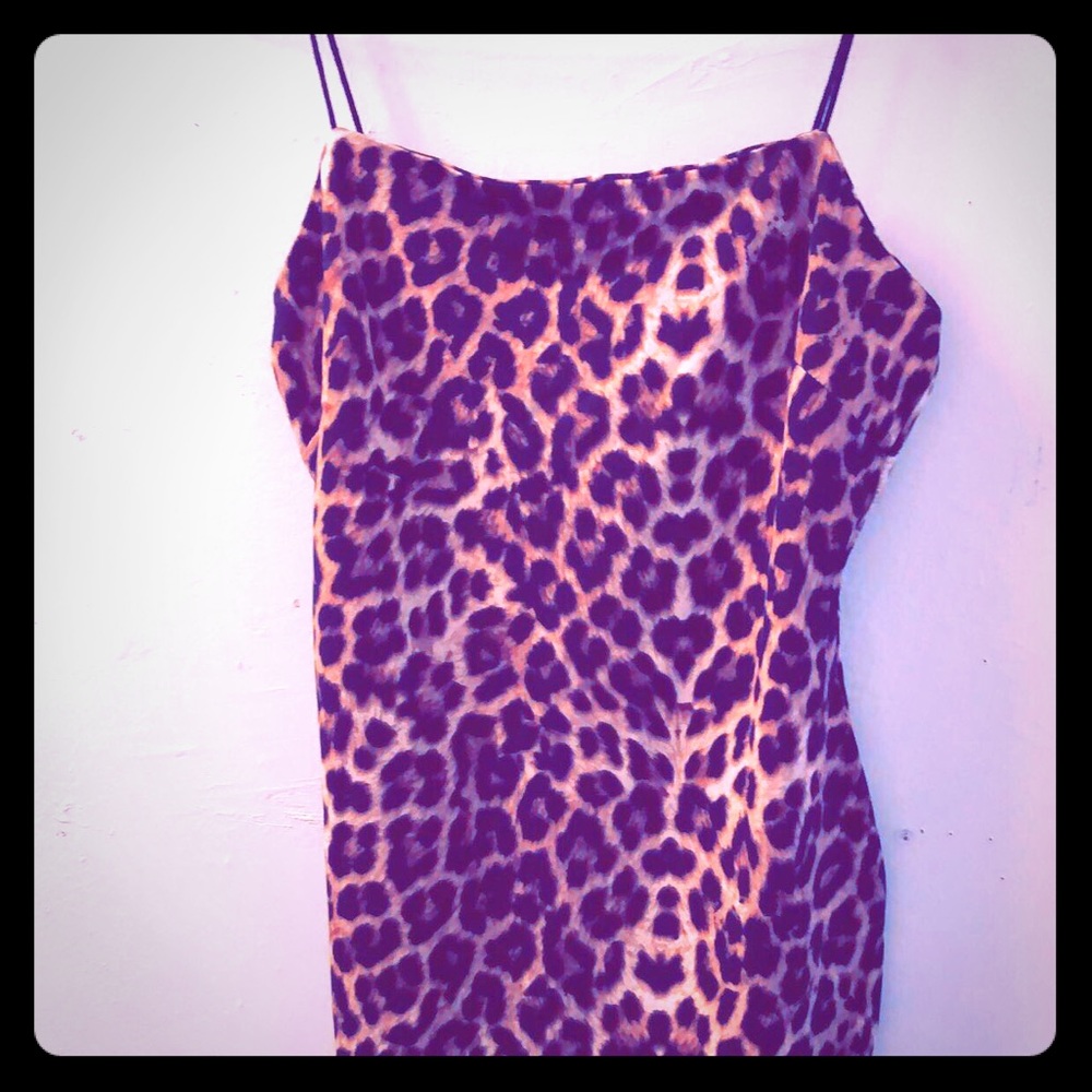 Strapless leopard dress